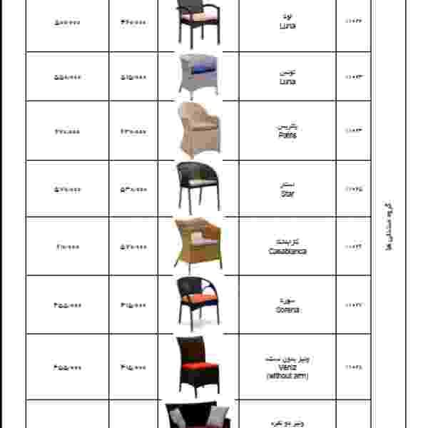 لیست قیمت صندلی های گرین هوم 2